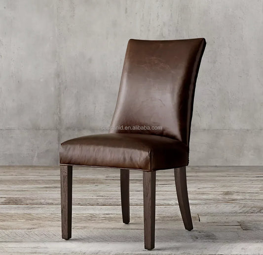 Martine Leather Dining Chair – French Contemporary Oak Frame Statement Piece