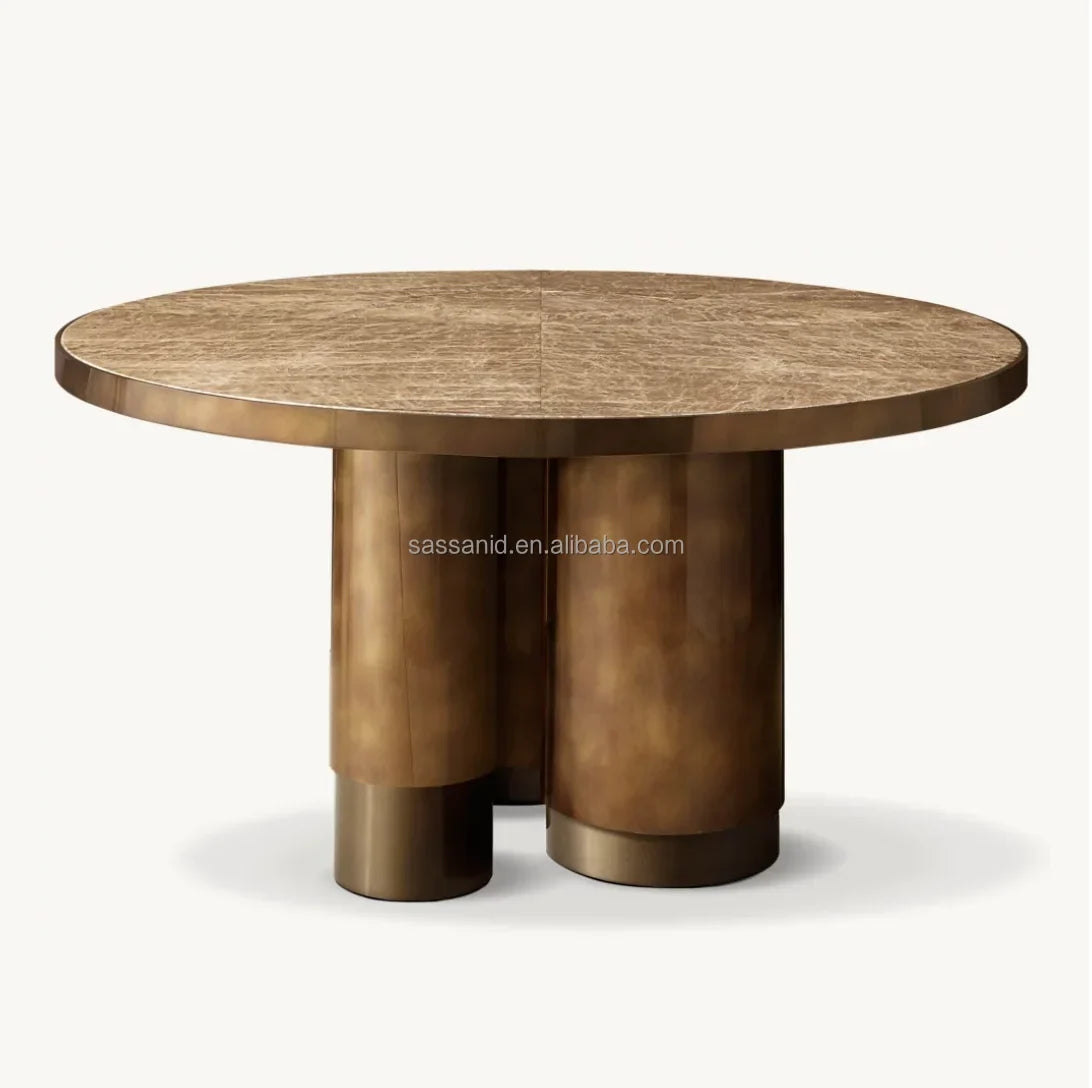 Round Onyx Dining Table – Vintage Patterned Statement Piece