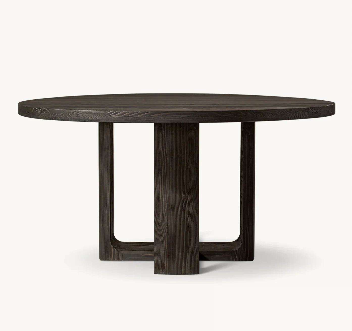 Round Dining Table – Sculptural Shagreen Texture in Douglas Fir – Contemporary | 1601300911945