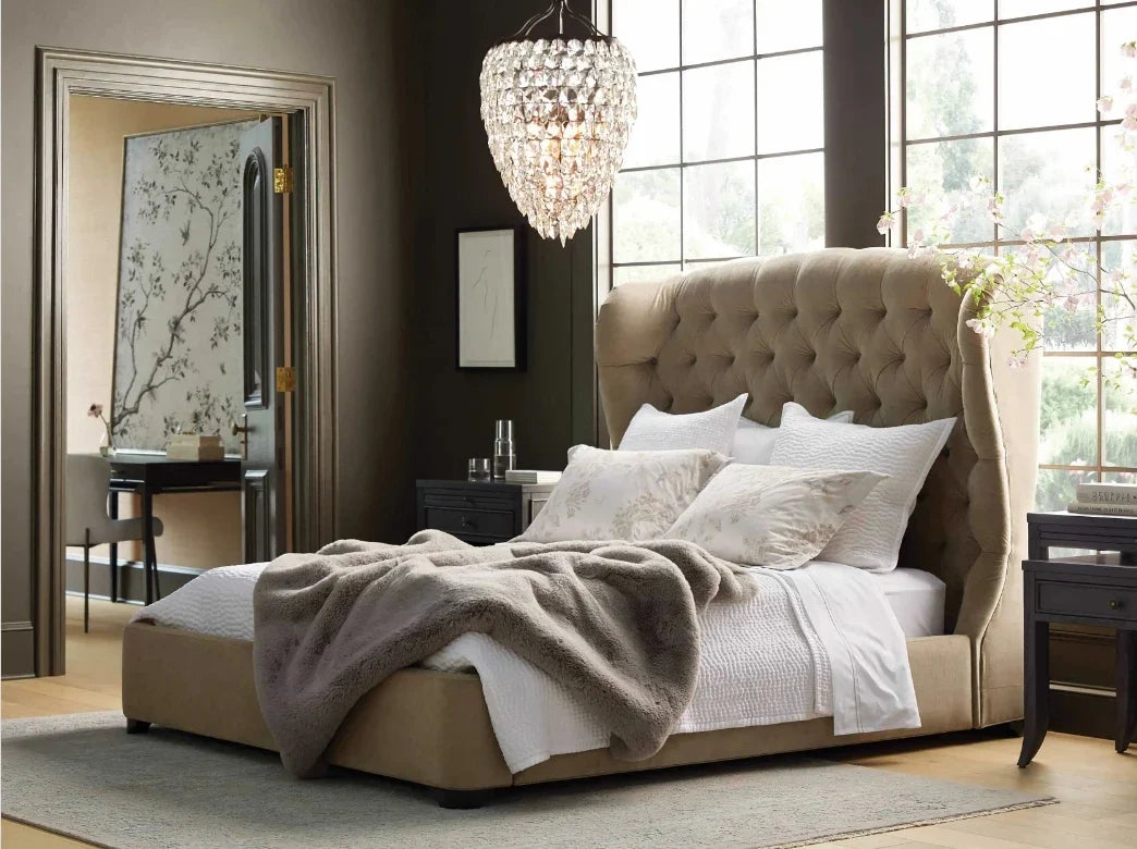 Mariah Tufted Bed by Re Home – Art Moderne Leather Statement Piece