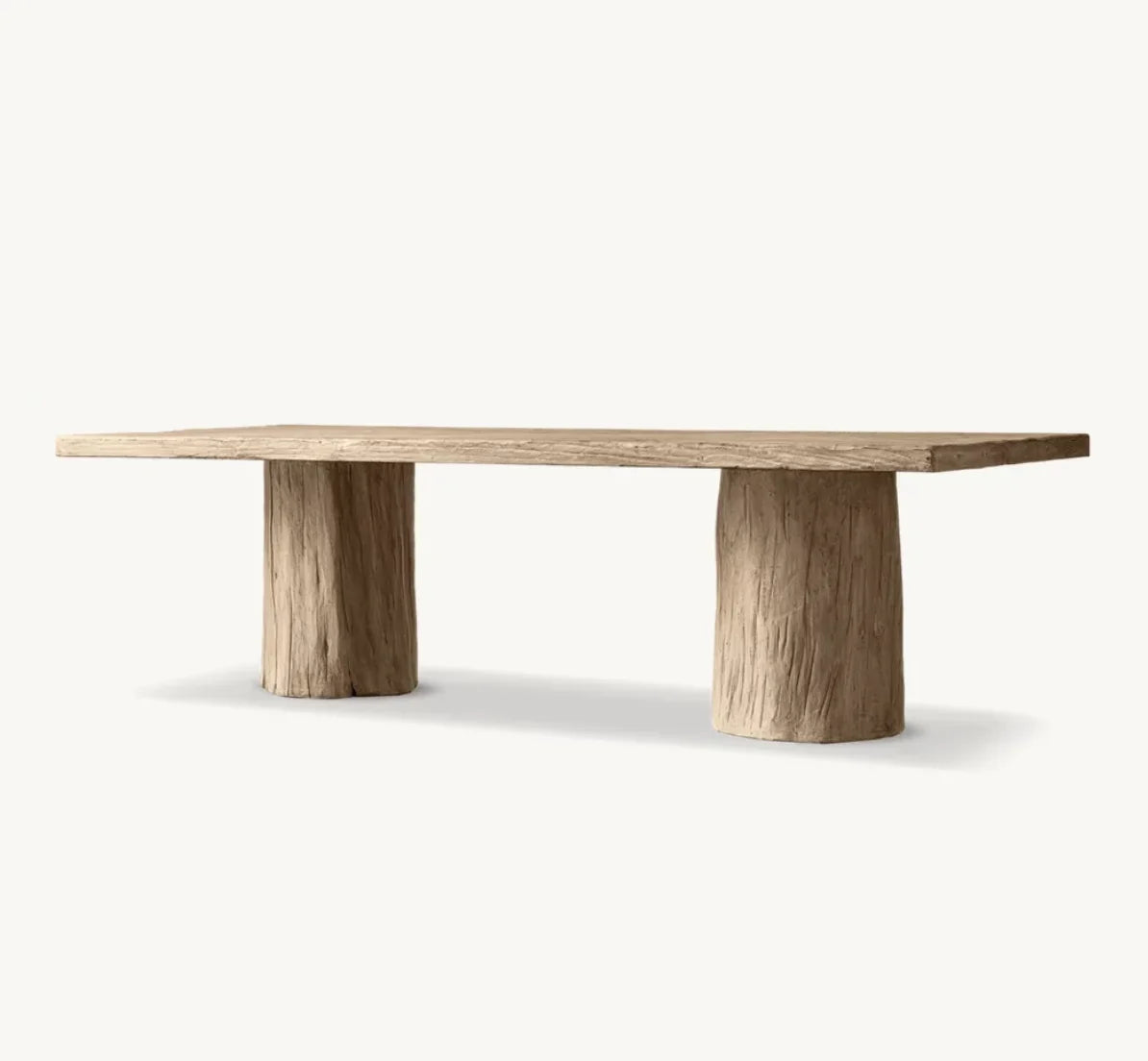 Extendable Dining Table – Reclaimed Greige Elm Radial Top Mid-Century Piece