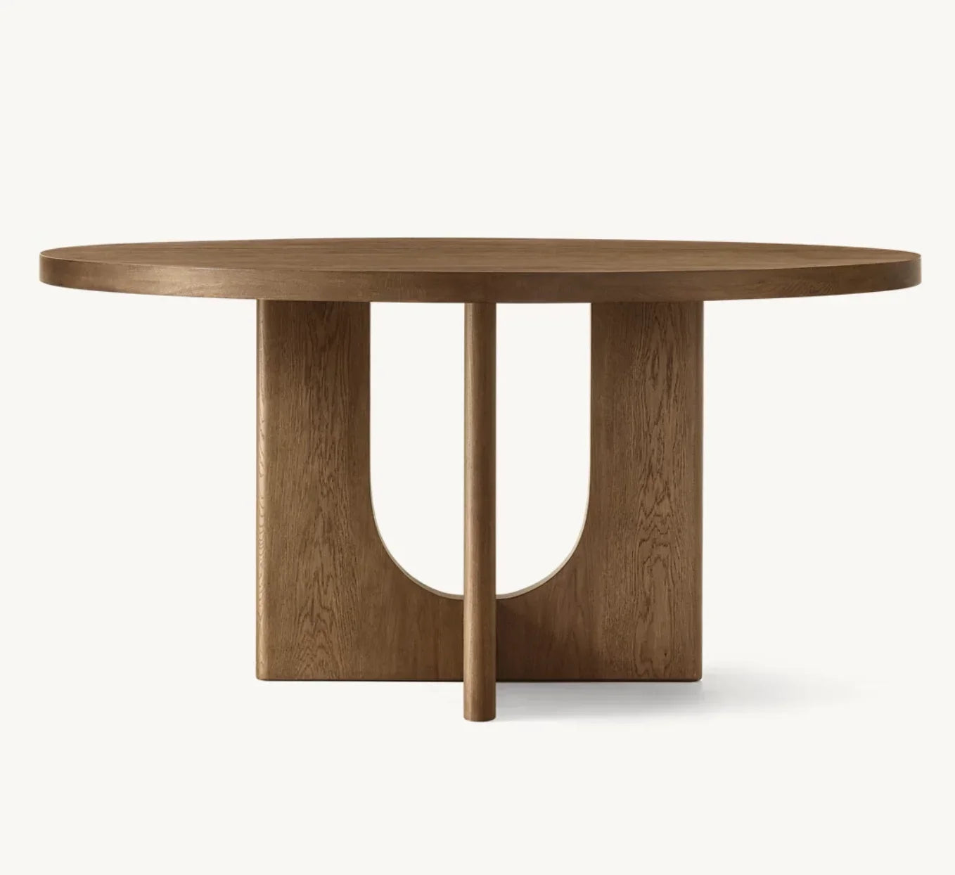 Contemporary French Design Round Dining Table – Solid Wood Statement Piece
