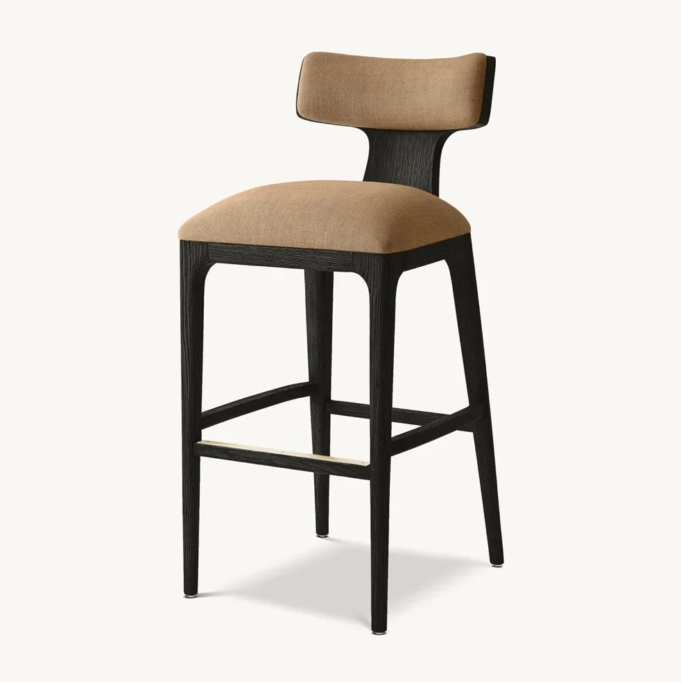 High-Back Swivel Bar Stool – American White Oak Statement Piece