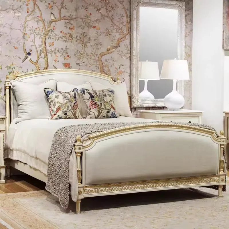 French Royal Bed – Hand-Carved Birch with Gold Leaf Finish | Q-0205333