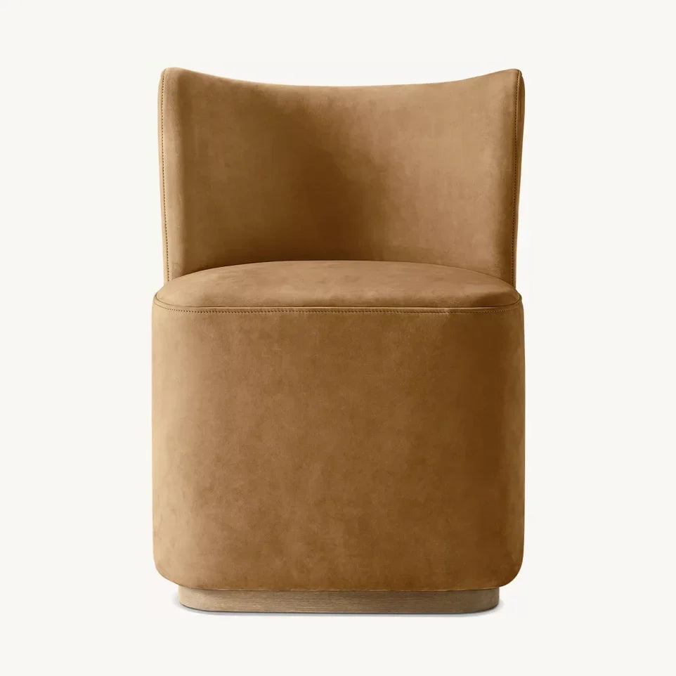 Midcentury Wing Back Dining Chair – Sculptural Performance Fabric & Oak Statement