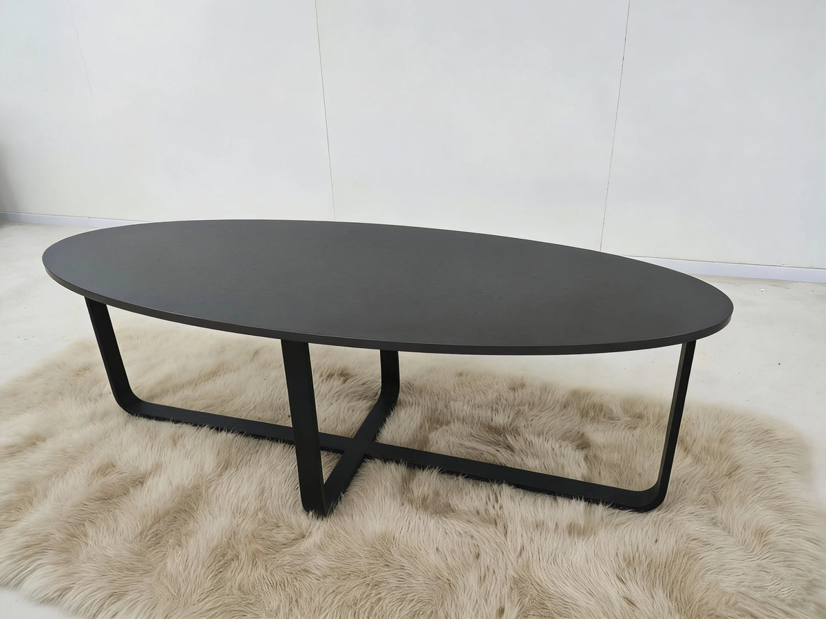 Luxury Black Marble Coffee Table Modern Minimalist Italian Style for Villa