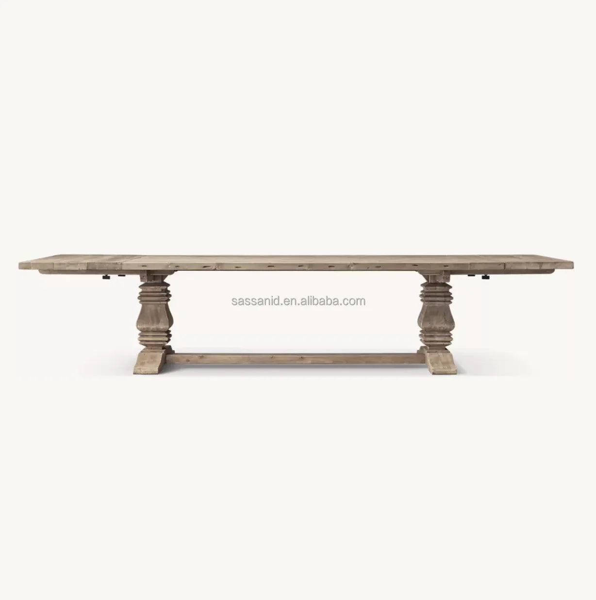 Extension Dining Table – Trestle Base American Oak Handcrafted Statement Piece