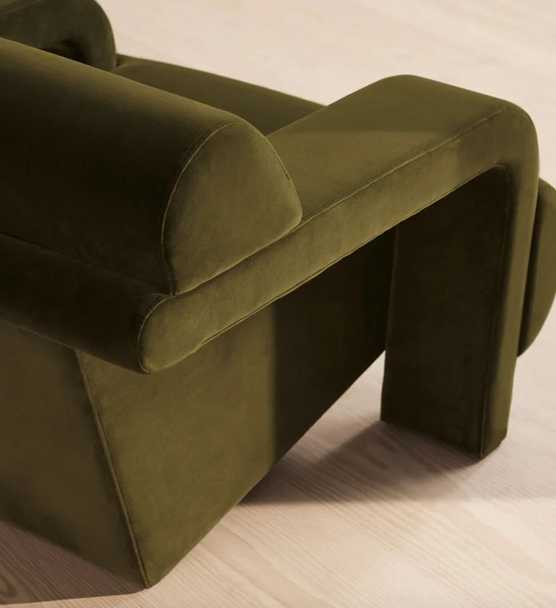Humphrey Armchair 1960s-Style – Olive Cotton Velvet Mid-Century | 1601078012803