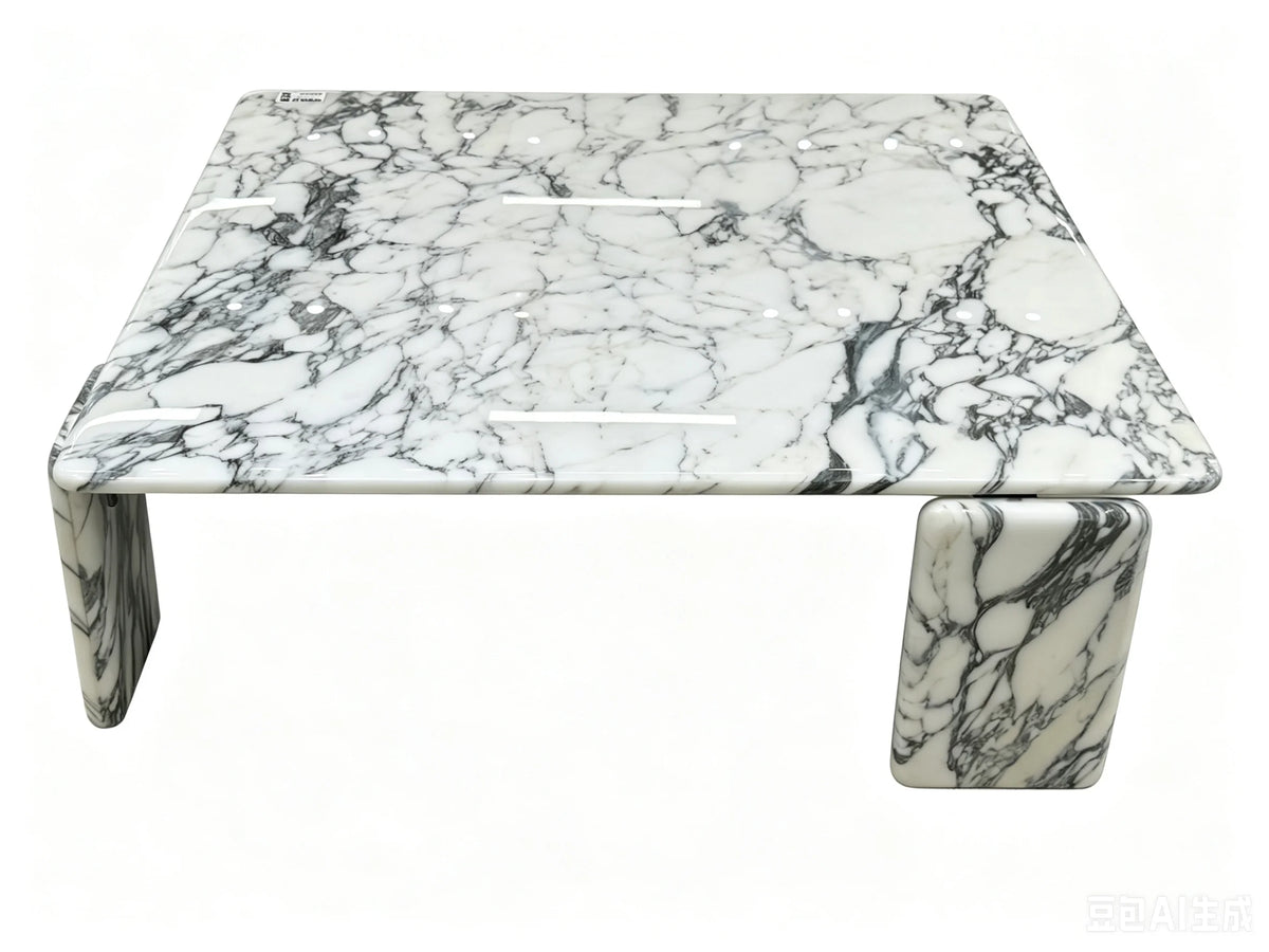 Luxury Square Natural Marble Coffee Table Modern Italian Style for Villa