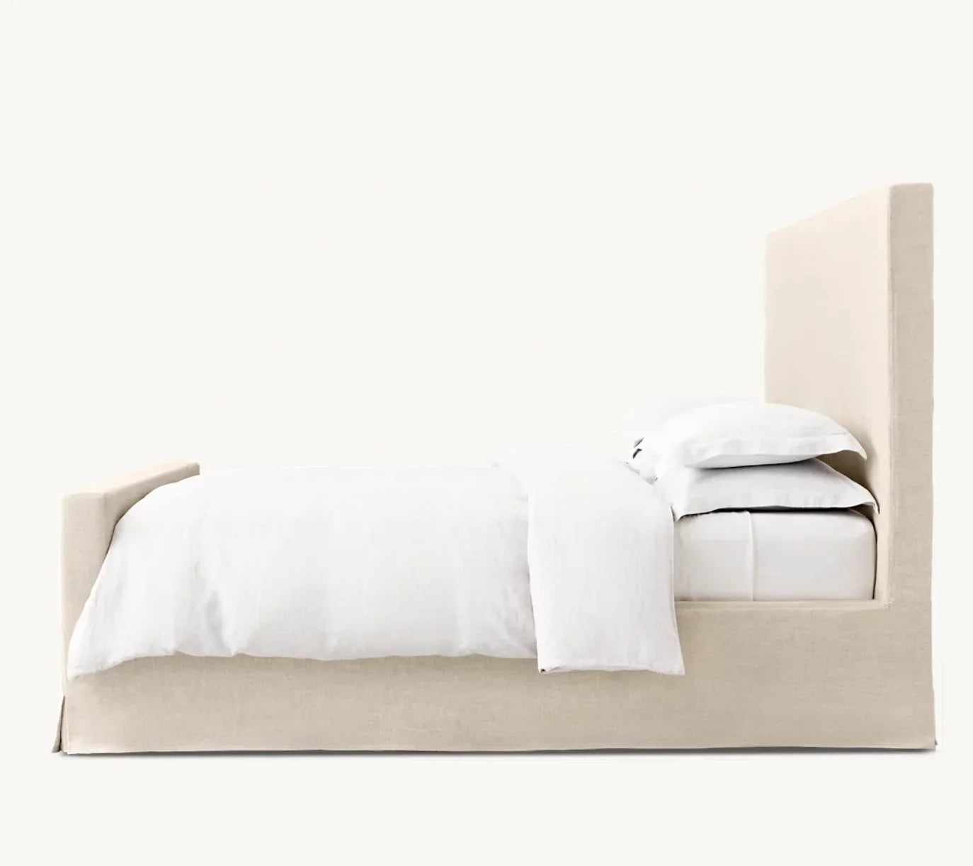 Parsons Slipcovered Bed – Classic American Sand Linen Platform Frame | 82915-445