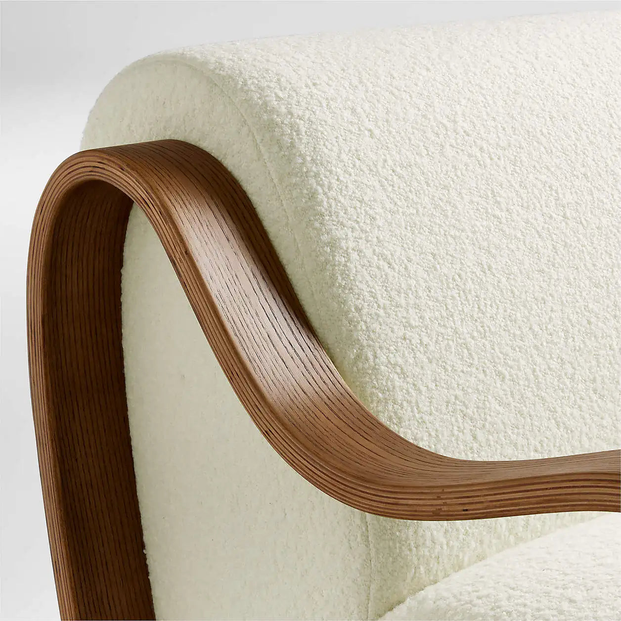 Bisou Accent Chair – Vintage Contemporary Design – White Boucle Statement Piece