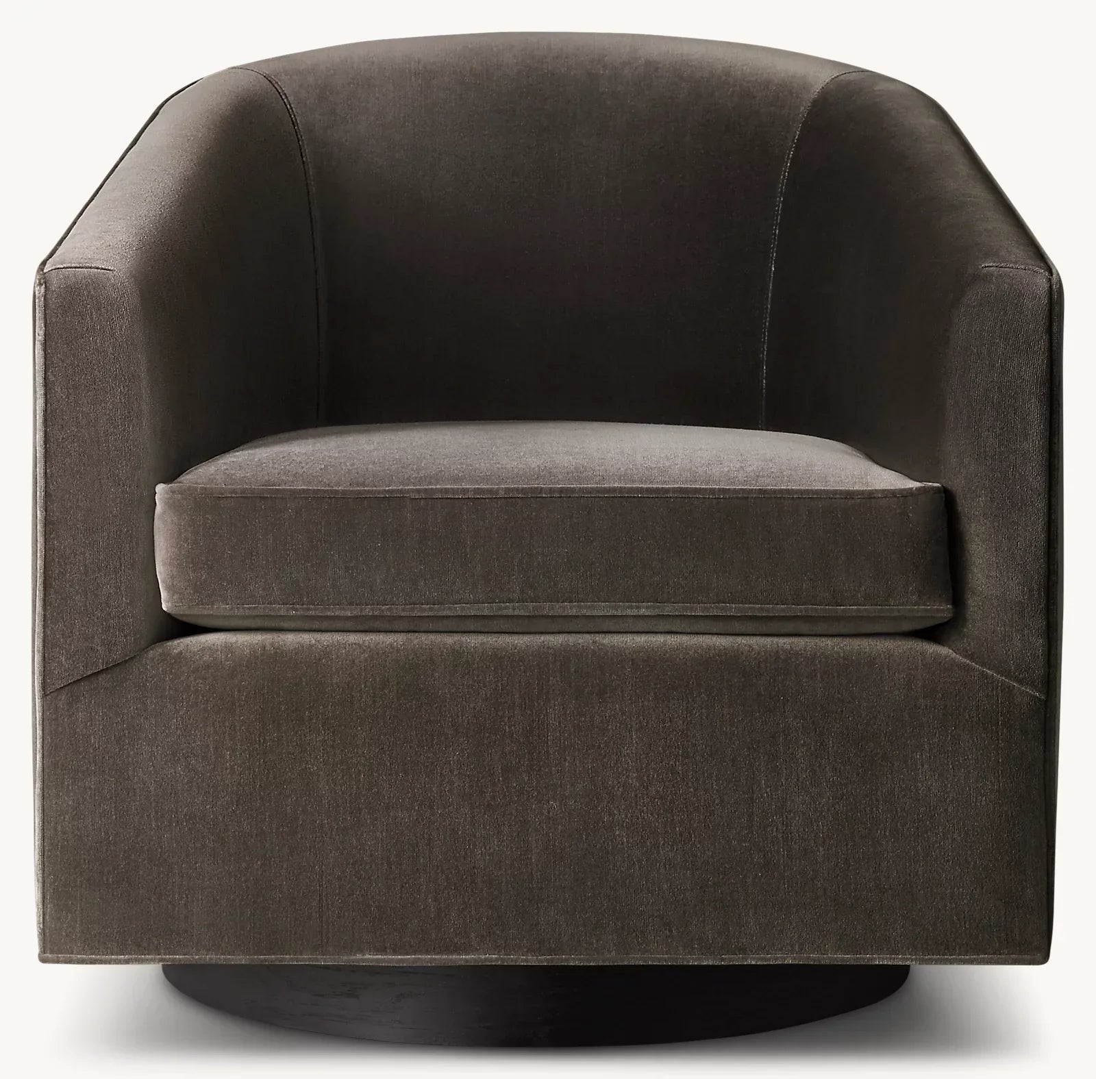 Reginald Swivel Chair – Contemporary Slope Arm Accent Chair with Oak Base