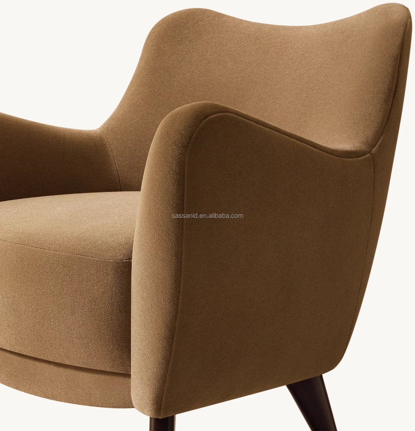 Midcentury Italian Lounge Chair 30.5in – Upholstered Fabric Statement Piece
