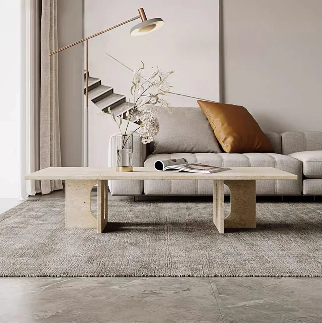 Luxury Rectangle Marble Coffee Table Modern Italian Style for Villa