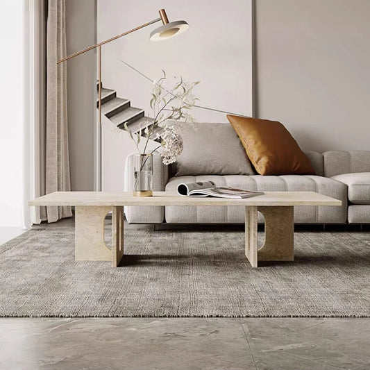 Luxury Rectangle Marble Coffee Table Modern Italian Style for Villa