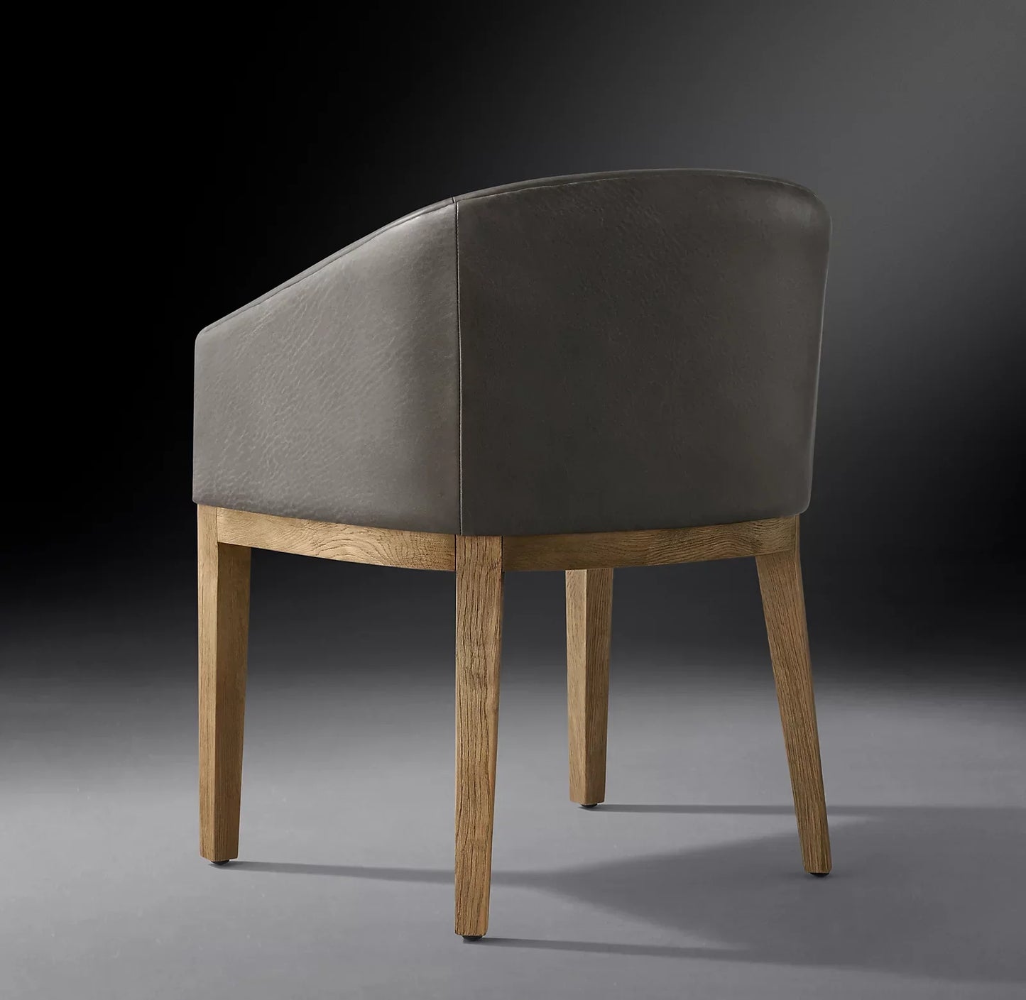 Barrel Back Armchair – Inverted V-Leg Solid Oak & Berkshire Leather Midcentury Chair