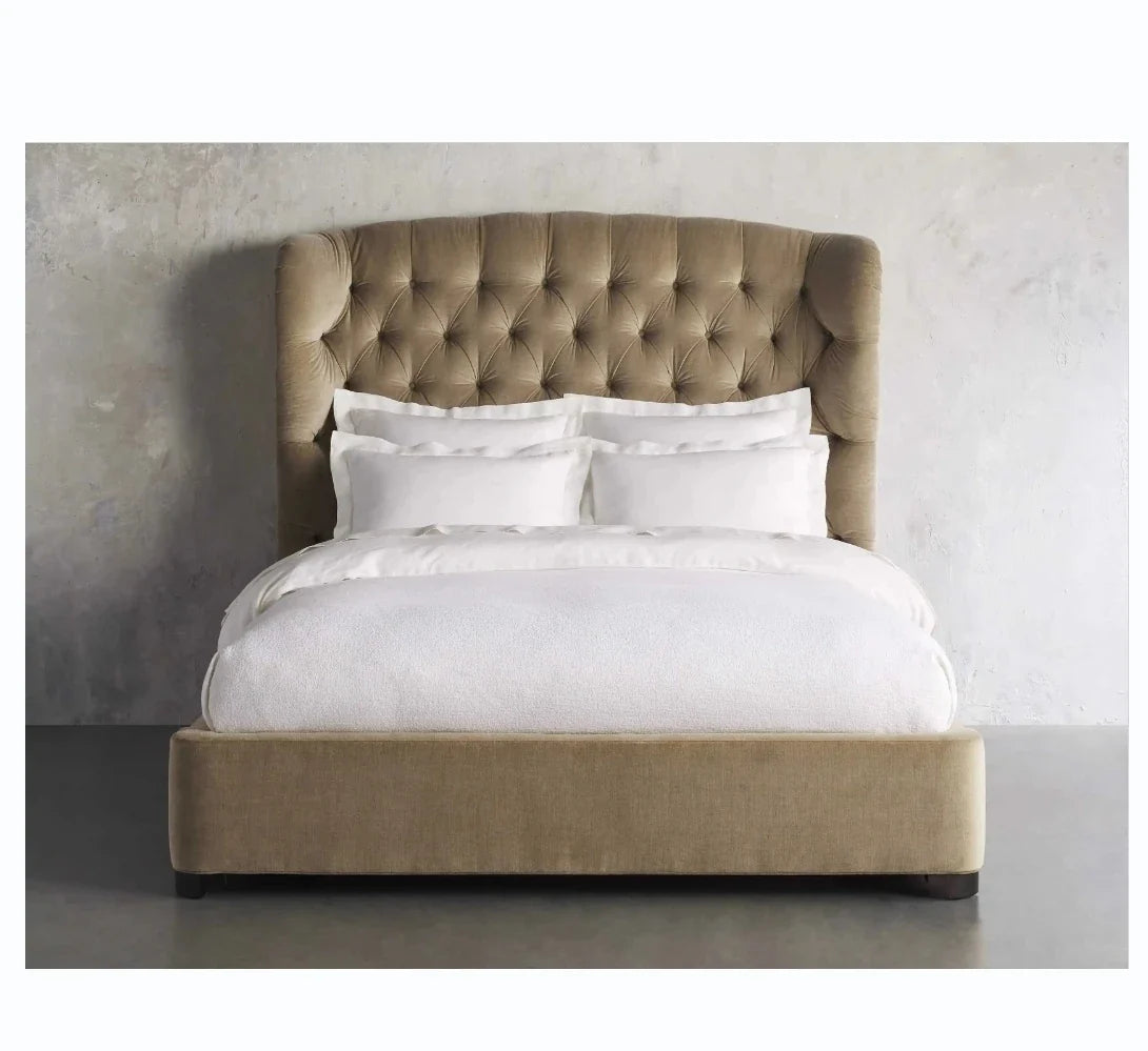 Mariah Tufted Bed by Re Home – Art Moderne Leather Statement Piece