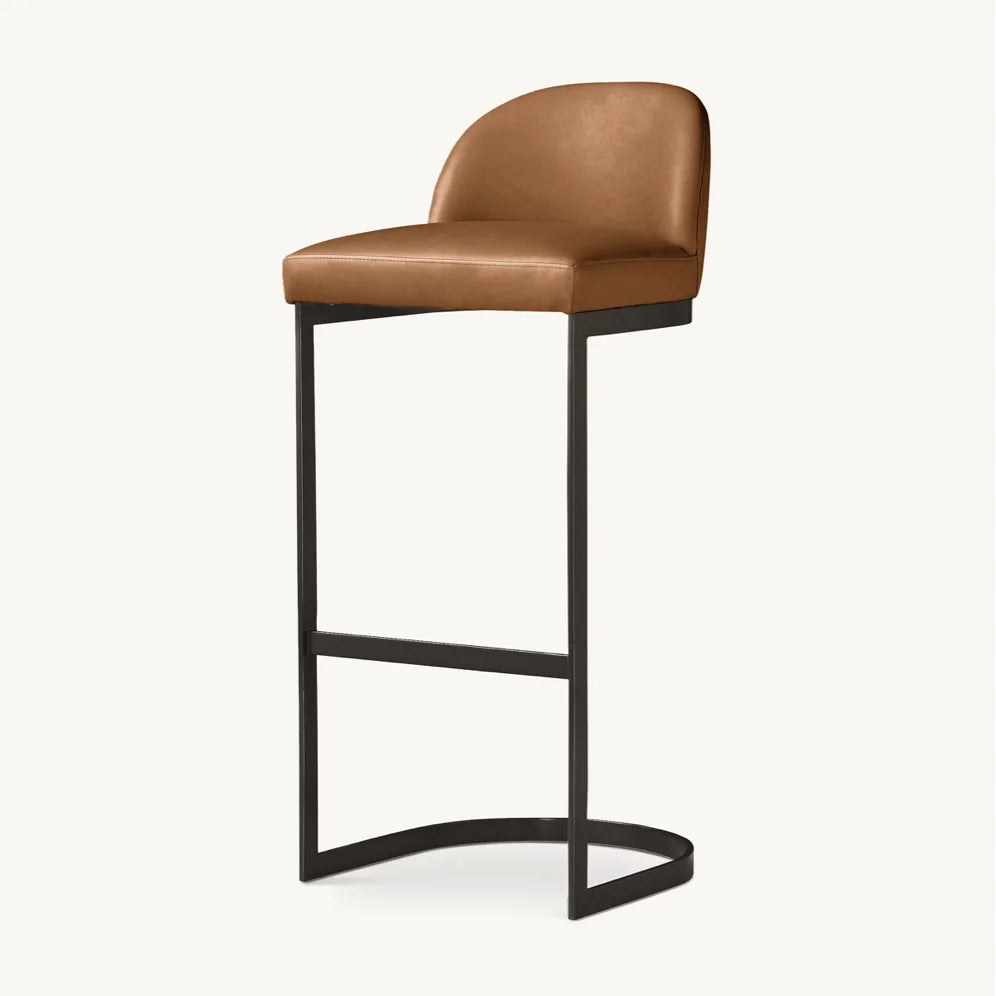 Modern Design Horseshoe Base Stool – Polished Chrome Luxury Bar & Counter Stool