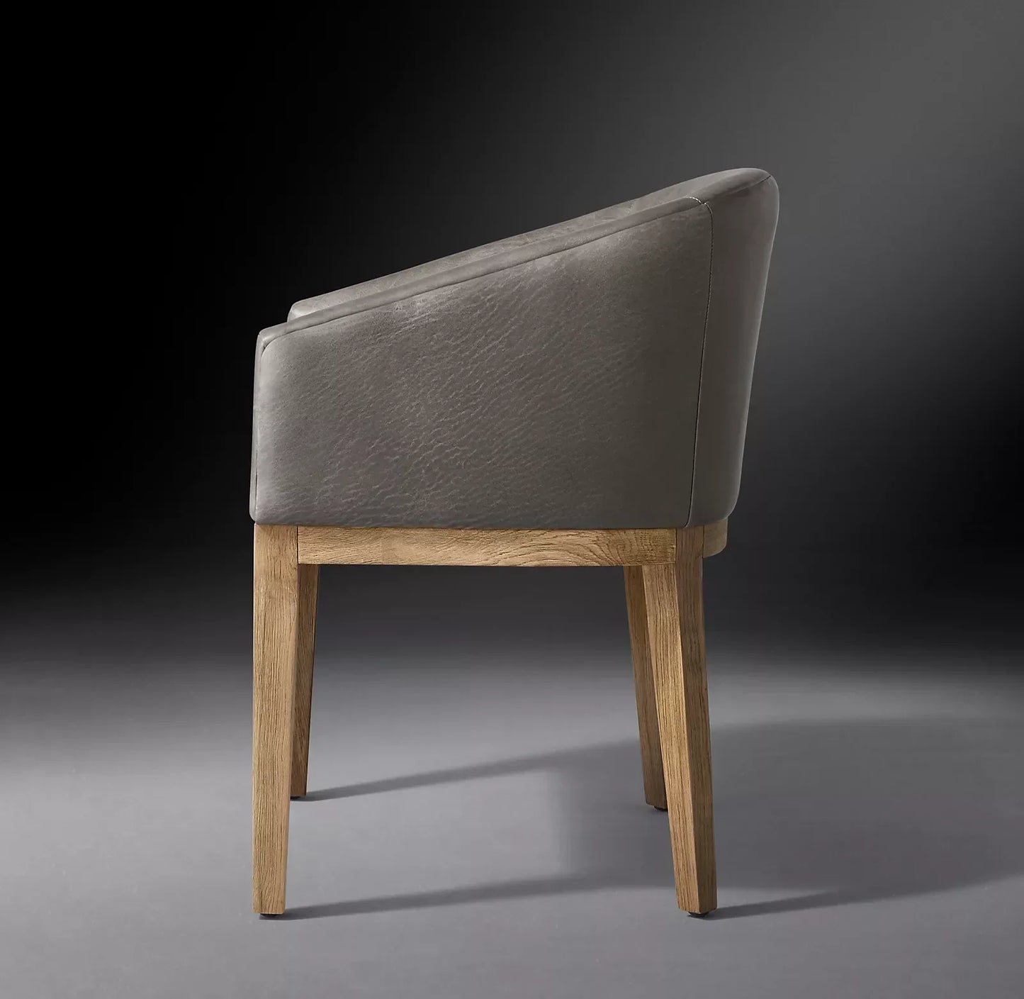 Barrel Back Armchair – Inverted V-Leg Solid Oak & Berkshire Leather Midcentury Chair