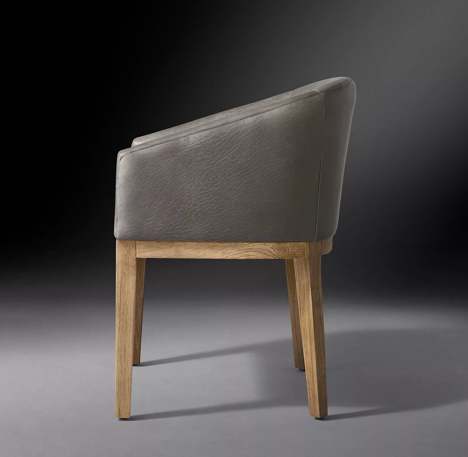 Barrel Back Armchair – Inverted V-Leg Solid Oak & Berkshire Leather Midcentury Chair