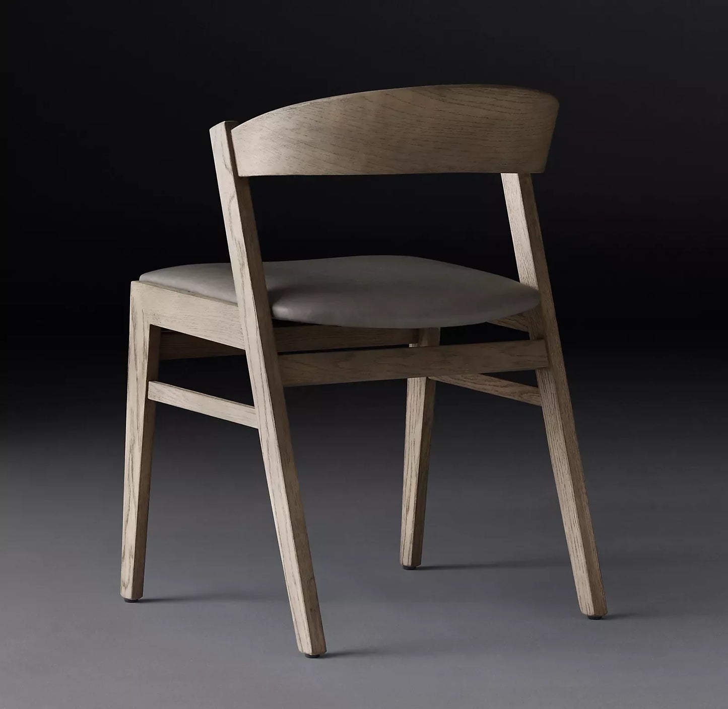 Anders Leather Side Chair – Mid-Century Oak Dining Seat