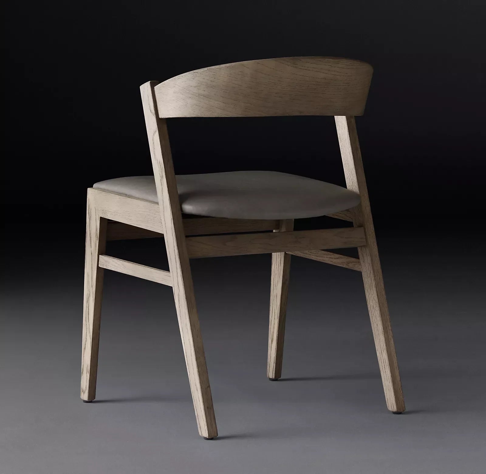 Anders Leather Side Chair – Mid-Century Oak Dining Seat