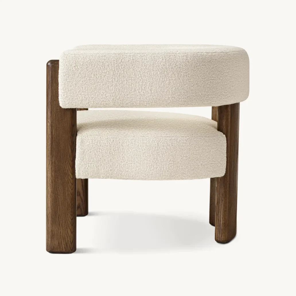 Lido Midcentury Accent Chair – Solid Oak Minimalist Statement Piece