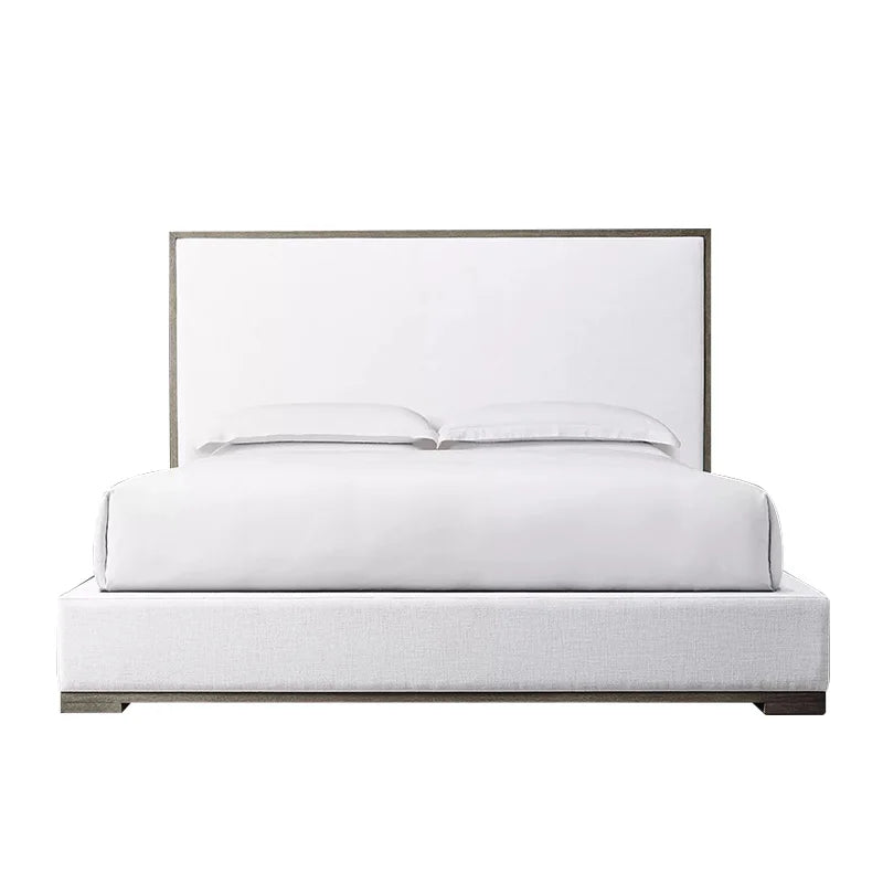Modern Platform Bed – Tufted Upholstered Frame in Linen or Velvet