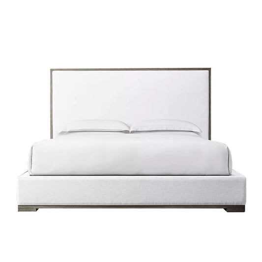 Modern Platform Bed – Tufted Upholstered Frame in Linen or Velvet