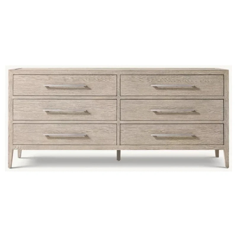 9-Drawer Sideboard 71-inch French Antique Solid Birch Wood Statement Piece