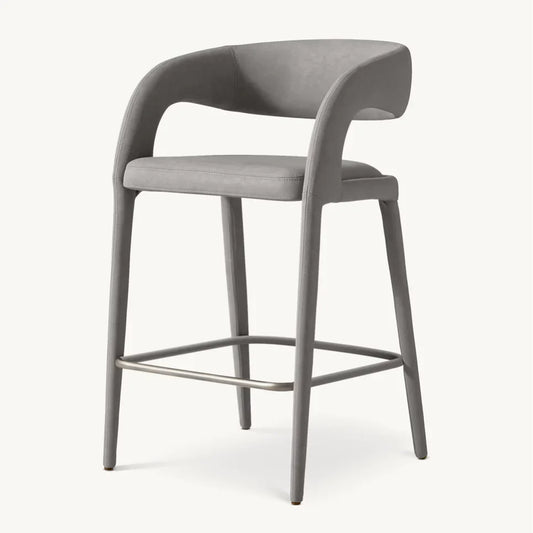 Open Barrel Leather Stool – Italian Midcentury Design Nicola | 1600974538325