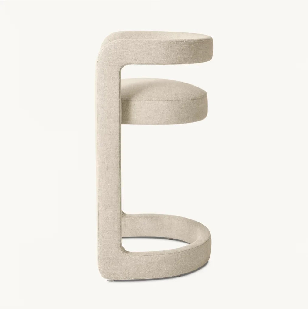 Counter & Bar Stool – Postmodern Expressionist Fabric & Oak Statement Piece