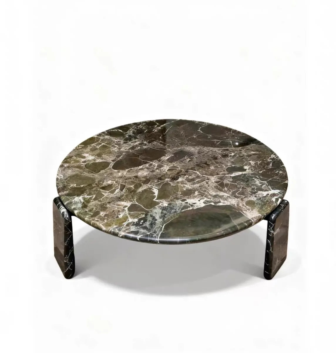 Luxury Round Marble Coffee Table Modern Minimalist Elegant Italian Style for Villa
