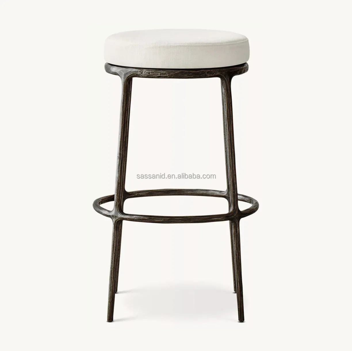 Thadeus Backless Swivel Bar Stool – Hand Forged Metal Statement Piece