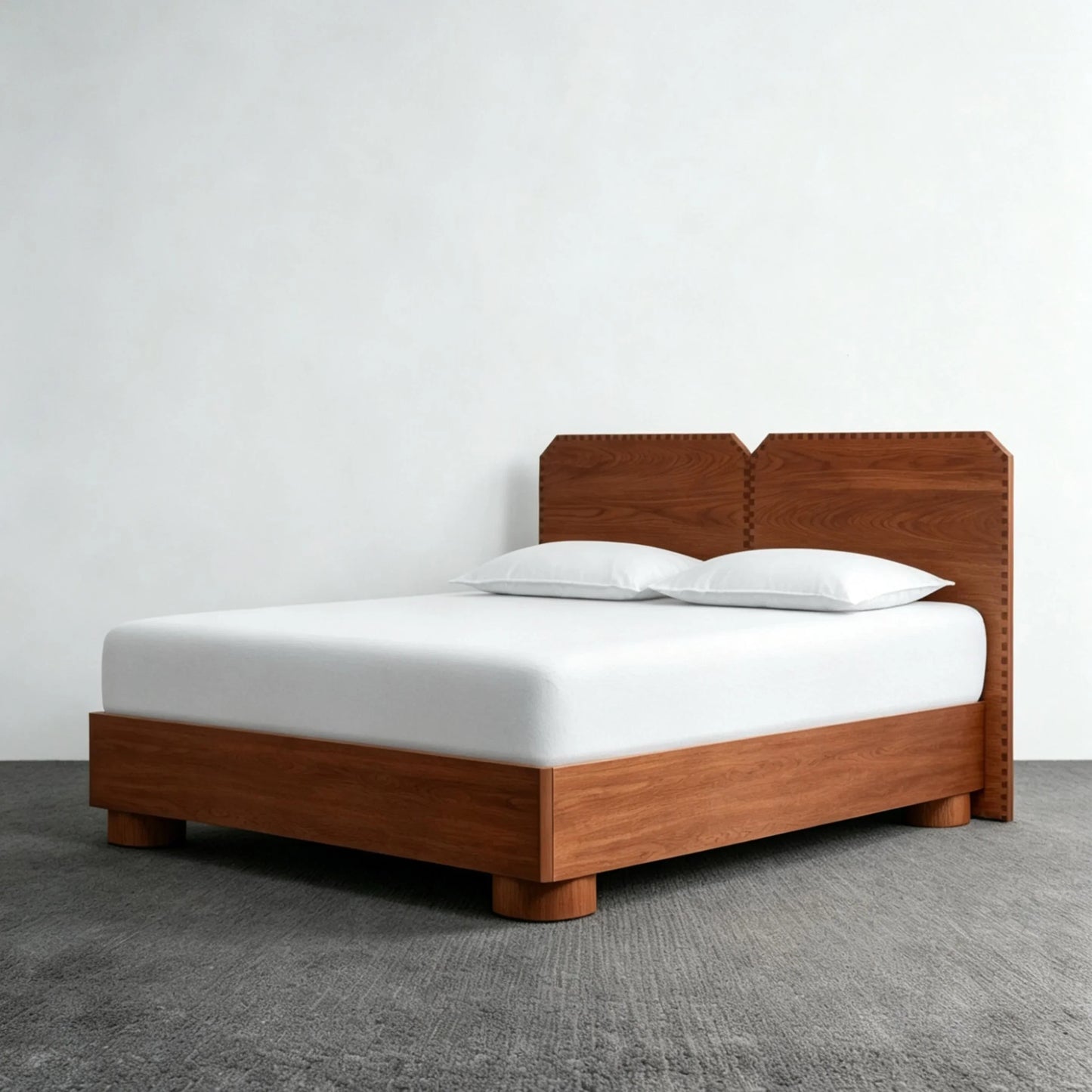 Midcentury Birch Platform Bed 59x79in – Artisan Timber Statement Piece | 22-930