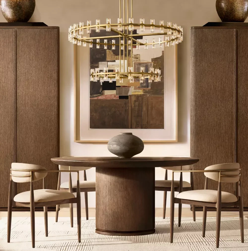 Round Dining Table – Brushed American White Oak – Contemporary European Designer Statement Piece | 1601290368360