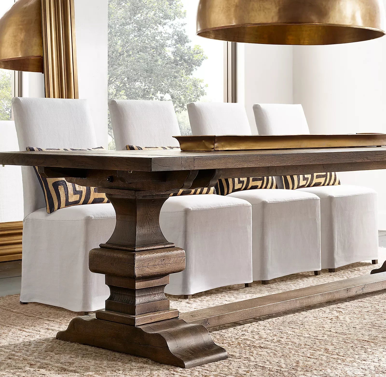 Reclaimed Russian Oak Dining Table – Salvaged – Contemporary | 1600407969718