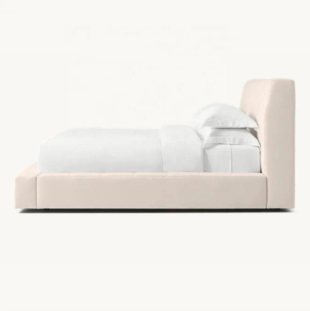 Burano Fabric Panel Platform Bed – Oak Design by Re Home