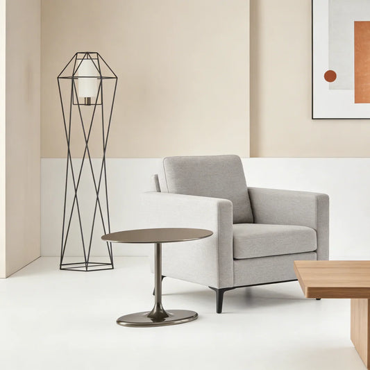 Sleek Minimalist Round Metal Side Table Elegant Space-Saving Versatile Modern Italian Style for Villa