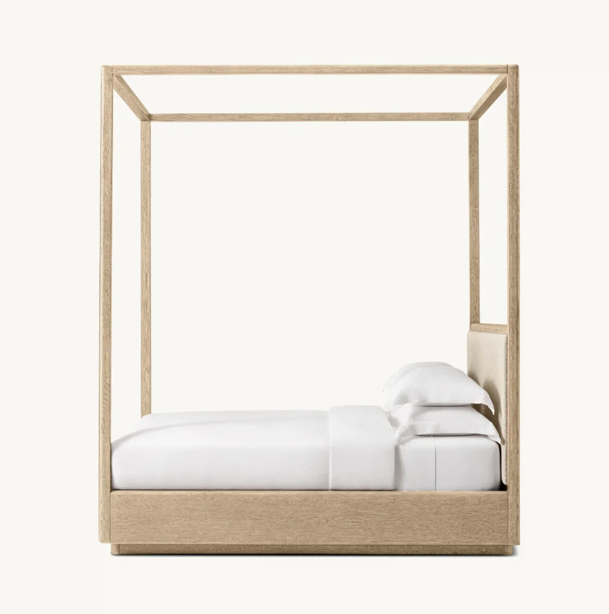 Dalia Canopy Bed – Sculptural American White Oak Platform Bed