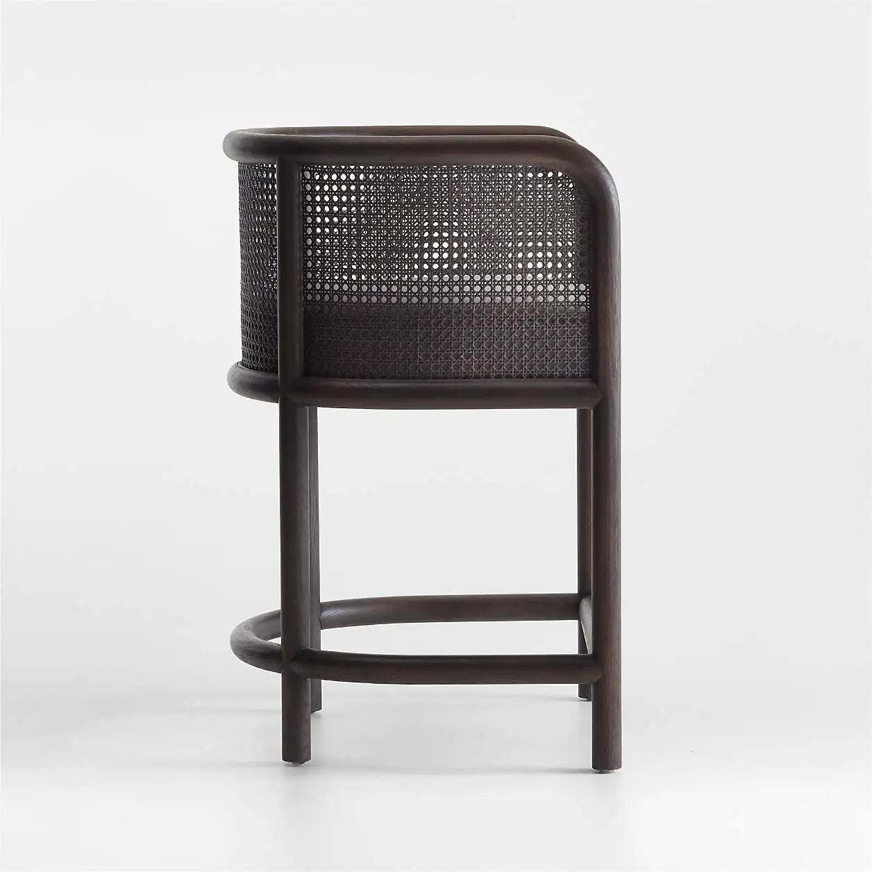 Cane Counter Stool – Black Oak Frame with Performance Fabric – Modern Designer Kitchen Seating | 1601099385716