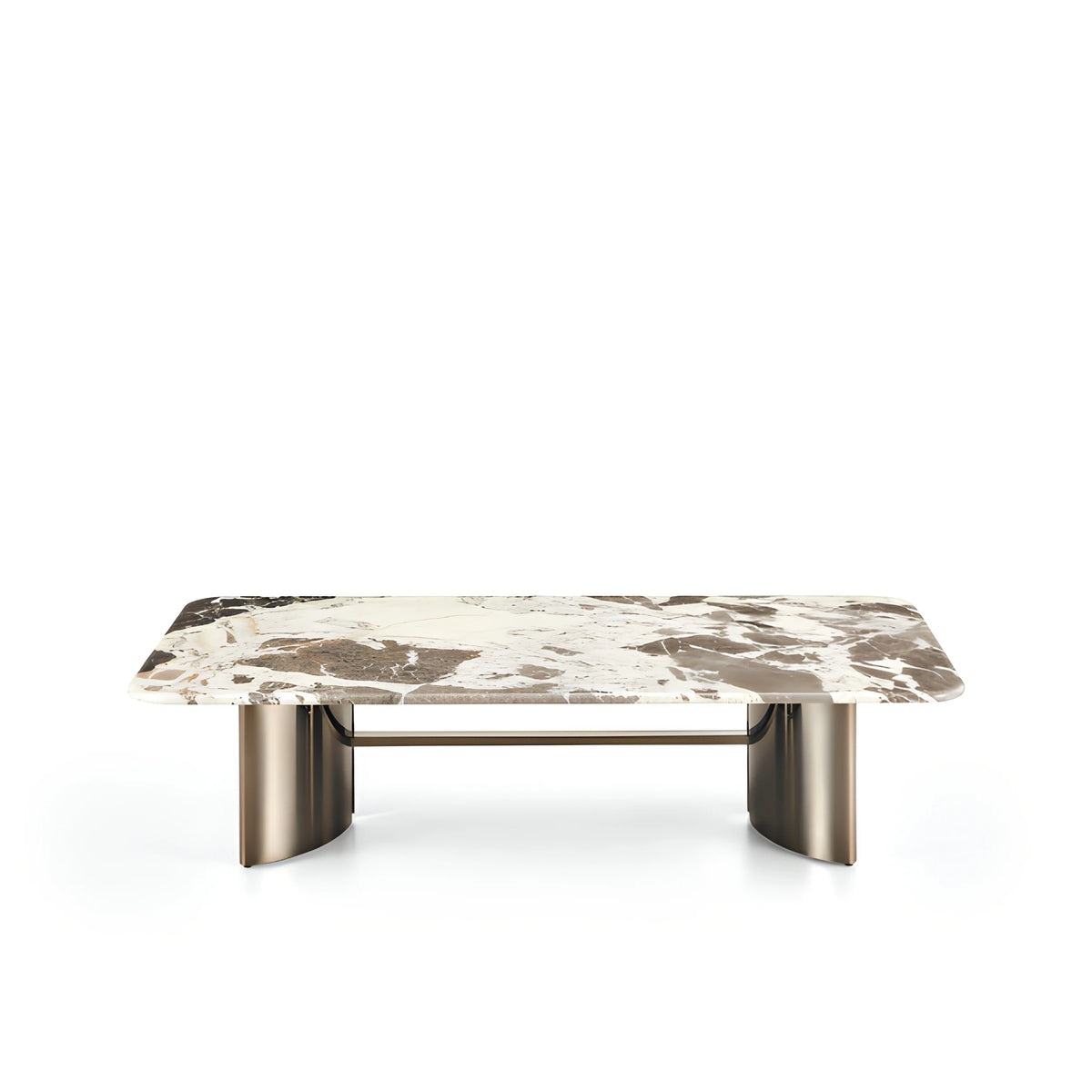 Modern Minimalist Marble Top Metal Base Coffee Table Elegant Luxury Italian Style for Villa