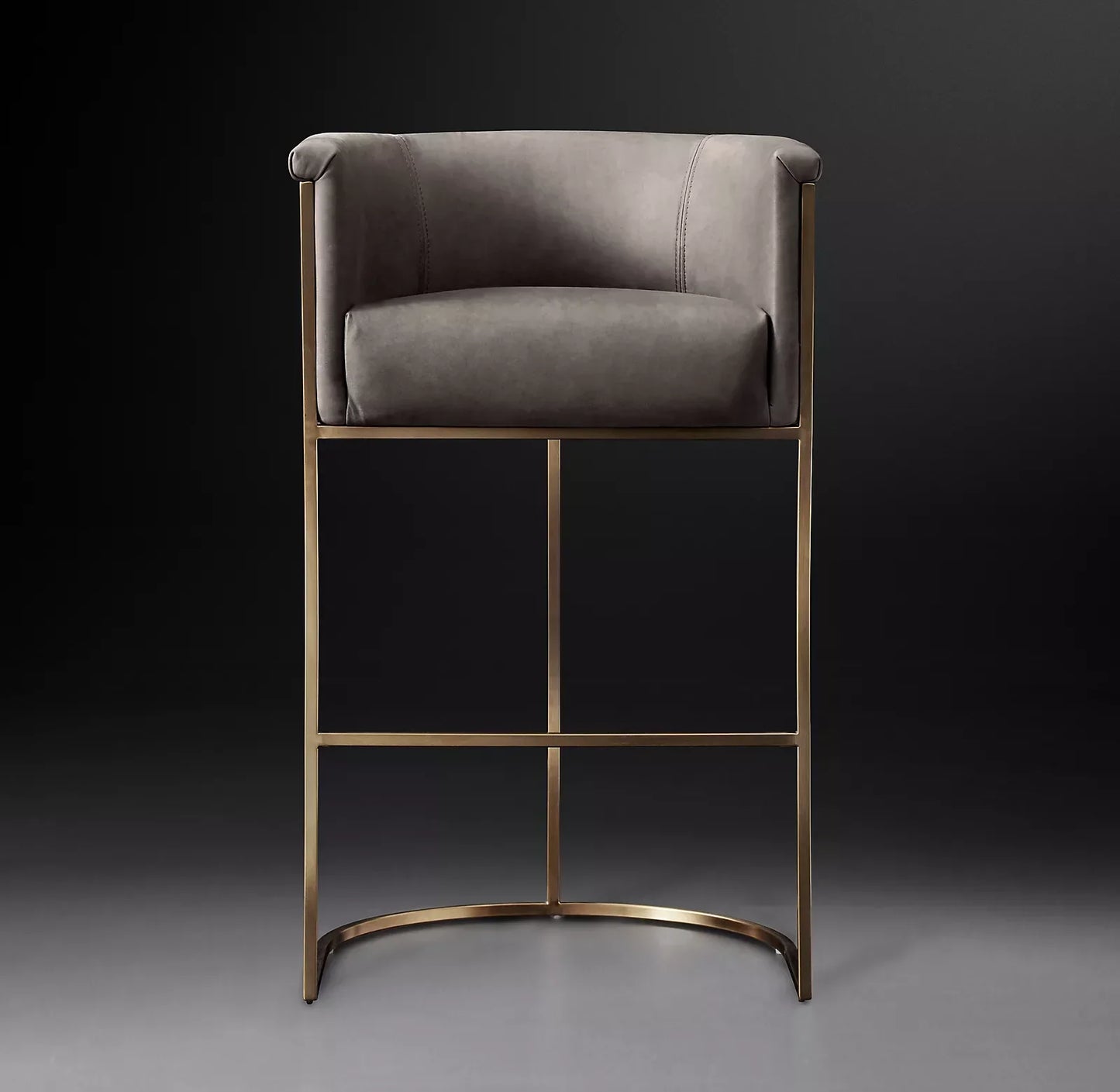 Bar & Counter Stool – Wexler Barrelback Leather & Stainless Steel Modernist Designer Seating