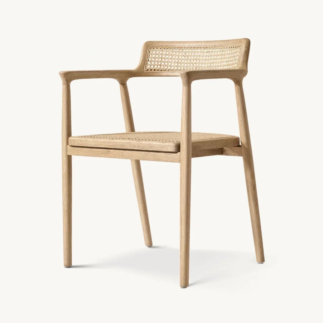 Dining Armchair – Cane Back – Solid Oak – Danish Design | 1601257778050