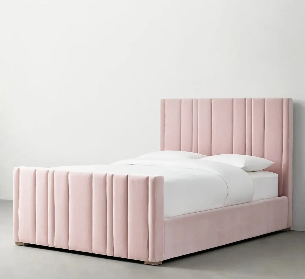 Upholstered Platform Bed – Tufted Velvet Modern Statement Piece