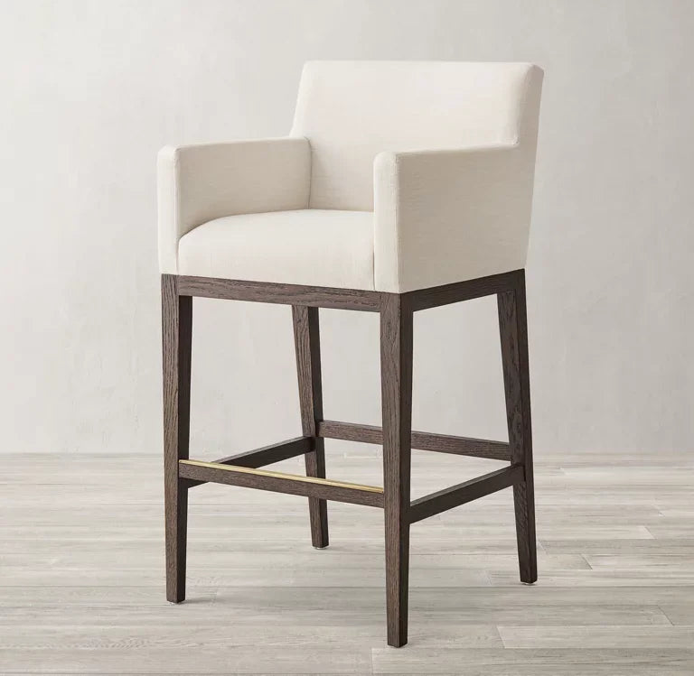 Midcentury Stool – Track Arm Design with Oak Statement Piece | 2677-15