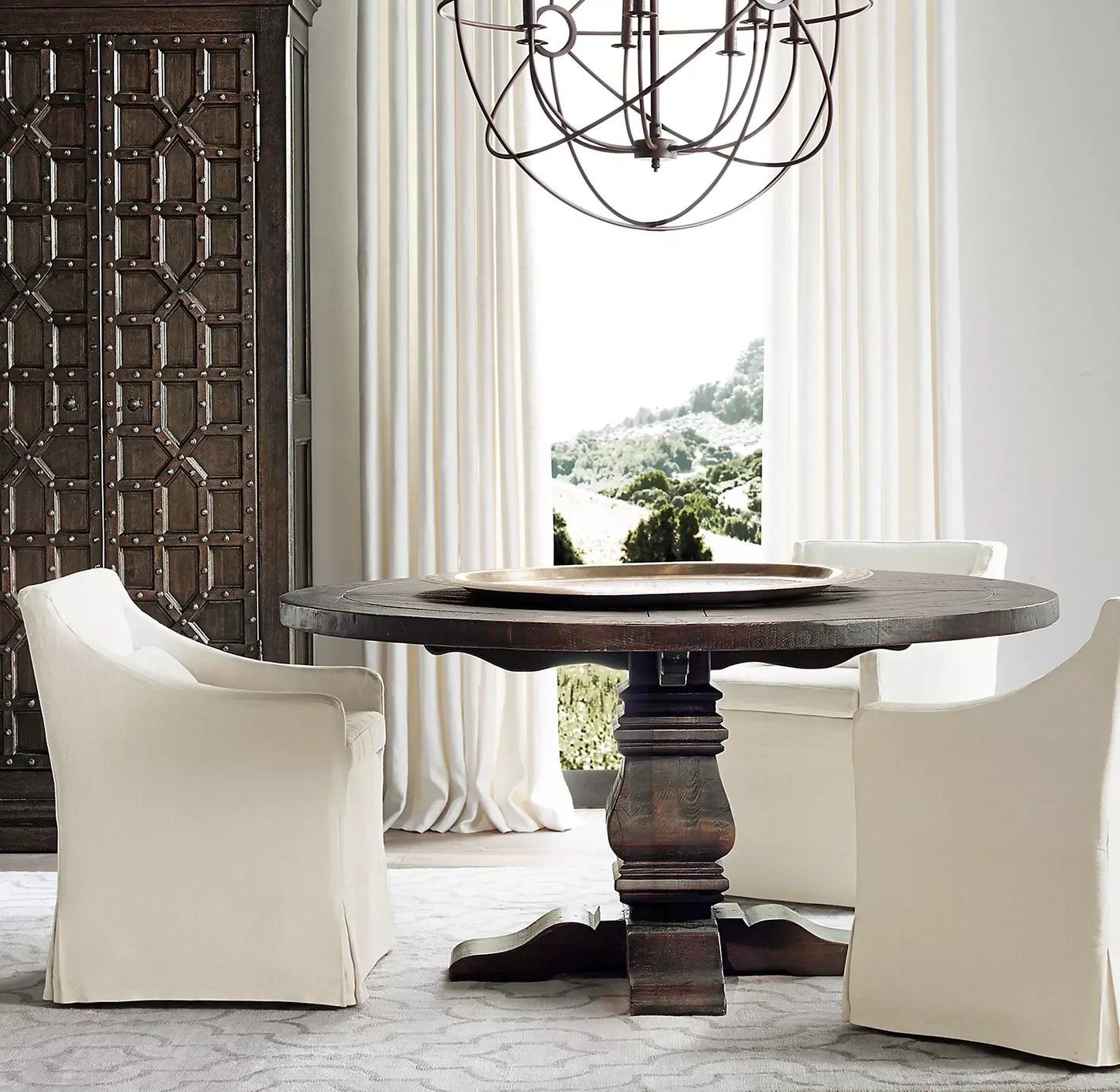 Round Trestle Dining Table – Salvaged Solid Wood Statement Piece by Re Home | 1600408007770