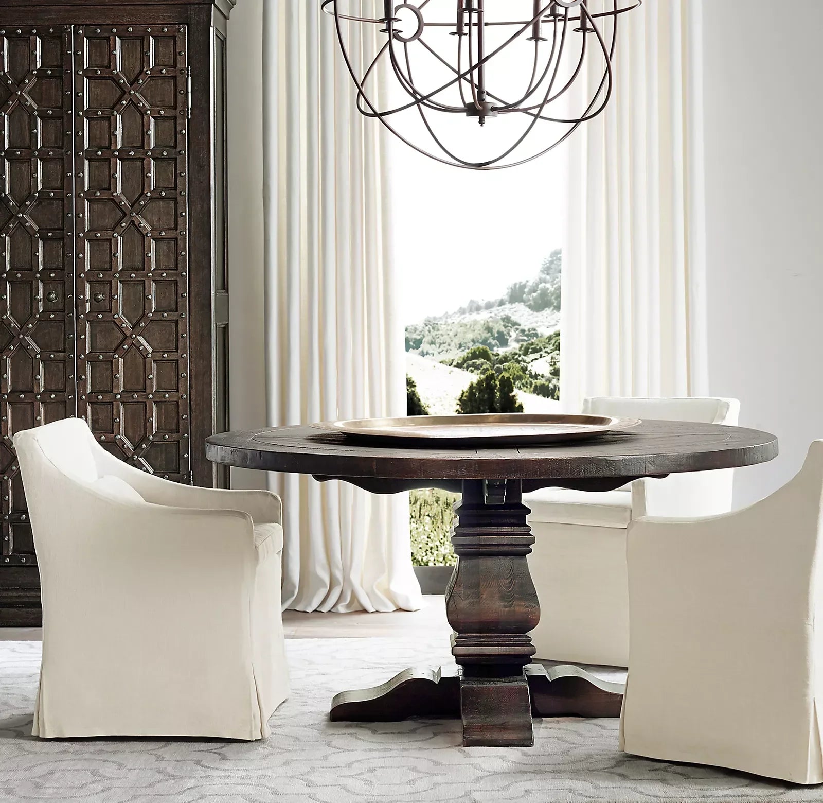 Round Trestle Dining Table – Salvaged Solid Wood Statement Piece by Re Home | 1600408007770