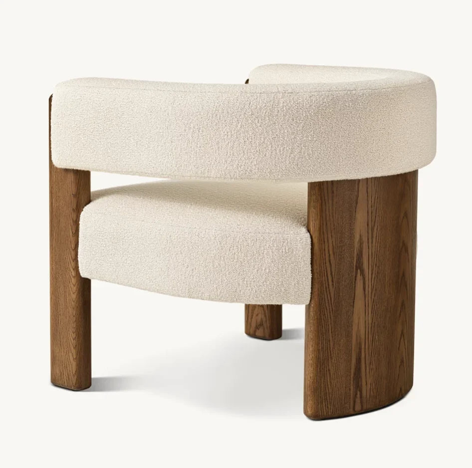 Danish Modern Accent Chair – Solid Oak and Lido Fabric | 1600965436612