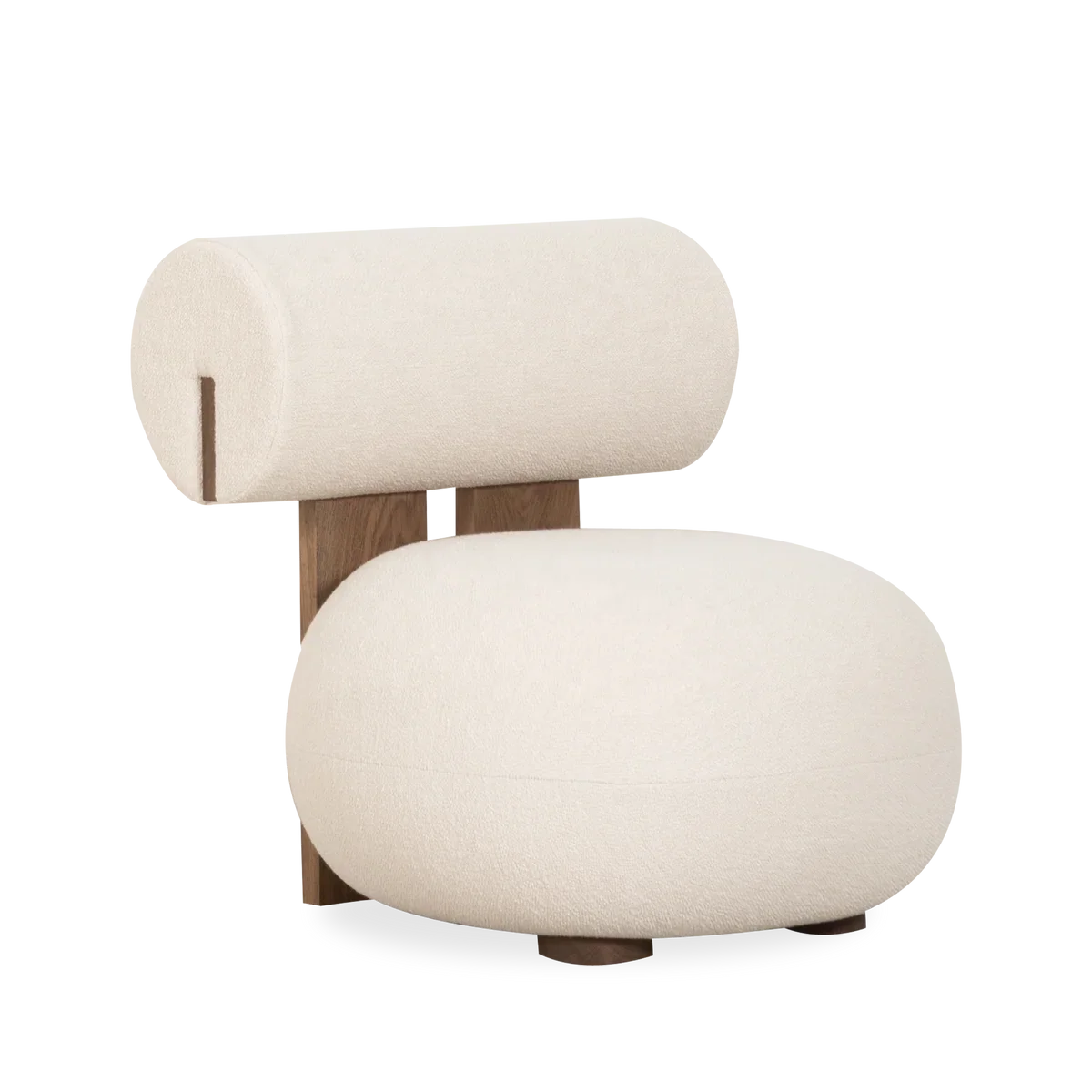 Hippo Lounge Chair – Tufted Linen Accent Piece – Lugano | 1601100182458